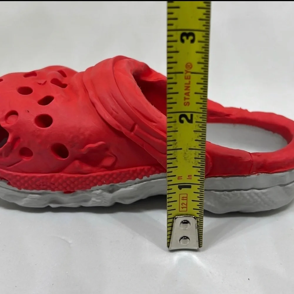 Red Natural Rubber Dog Chew Toy Slipper |‎ Treat Dispenser | 5x2 in